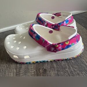 CROCS CLASSIC HIKER SOLARIZED CLOG WHITE/MULTICOLOR Shoes Mens size 11 NWOT